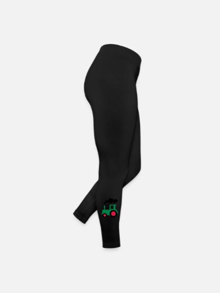 traktor trecker landwirtschaft - Frauen Jersey Leggings - Schwarz - Rechts