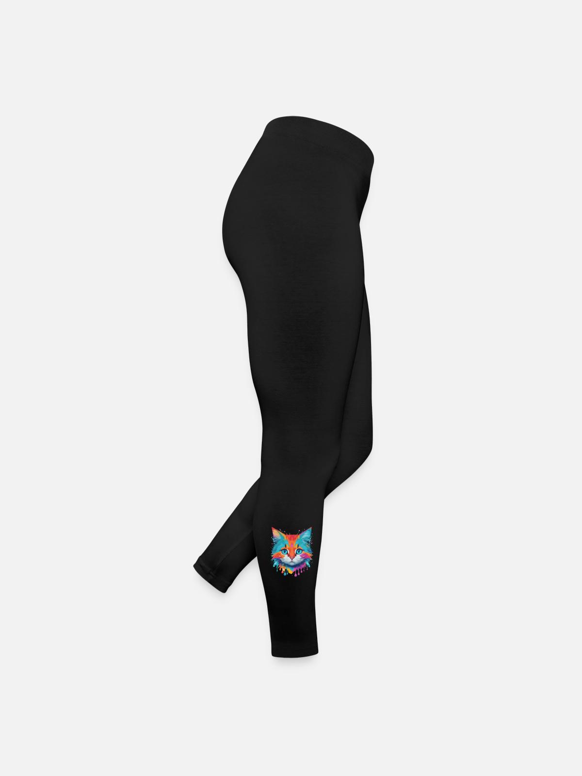 Chat mignon - Legging en jersey Femme - noir - Droite