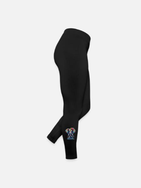 Elefant - Frauen Jersey Leggings - Schwarz - Rechts