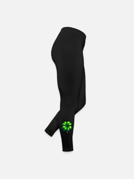 Trèfle à quatre feuilles - Legging en jersey Femme - noir - Droite