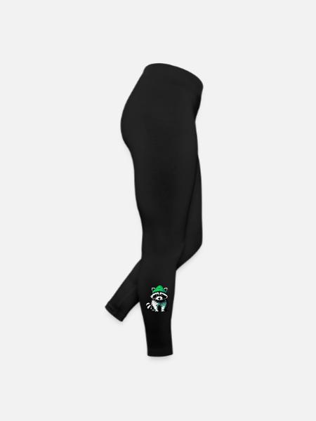 Waschbär - Frauen Jersey Leggings - Schwarz - Rechts