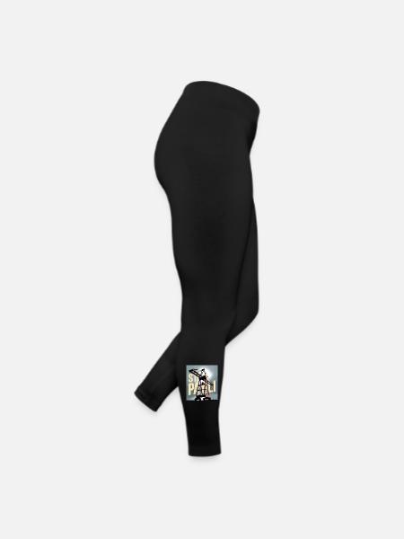 St. Pauli Hamburg Hafen Hafenkran Nostalgie - Frauen Jersey Leggings - Schwarz - Rechts