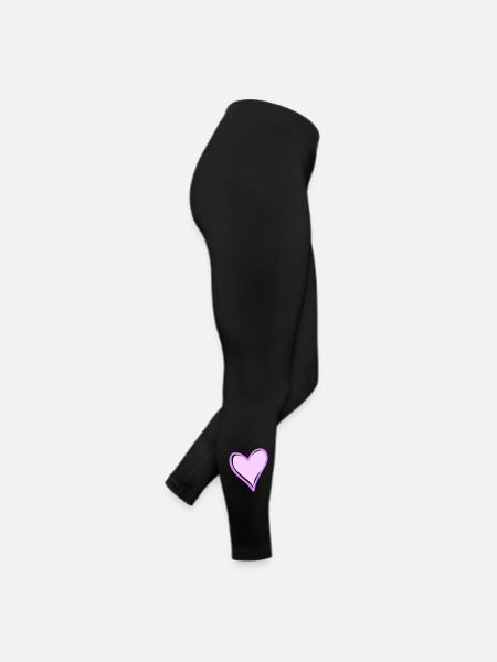 Purple Heart with Black Outline - Women’s Jersey Leggings - black - Right
