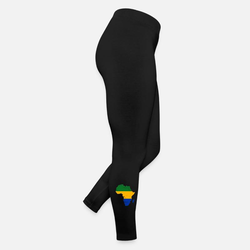 Gabon_Flagge_Afrika_used Frauen Jersey Leggings
