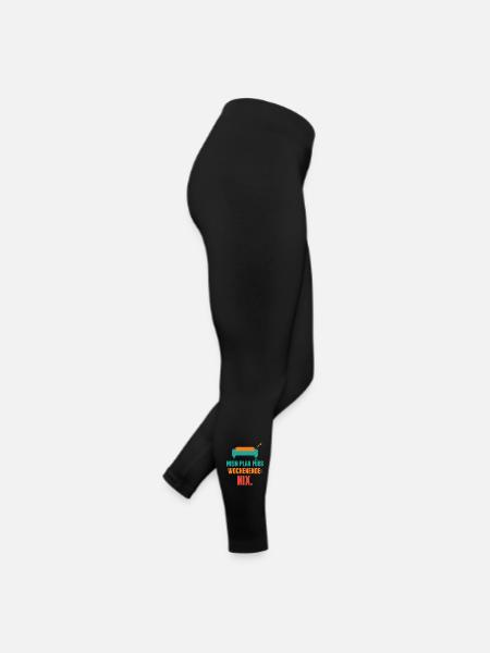 Mein Plan fürs Wochenende: Nix. - Frauen Jersey Leggings - Schwarz - Rechts