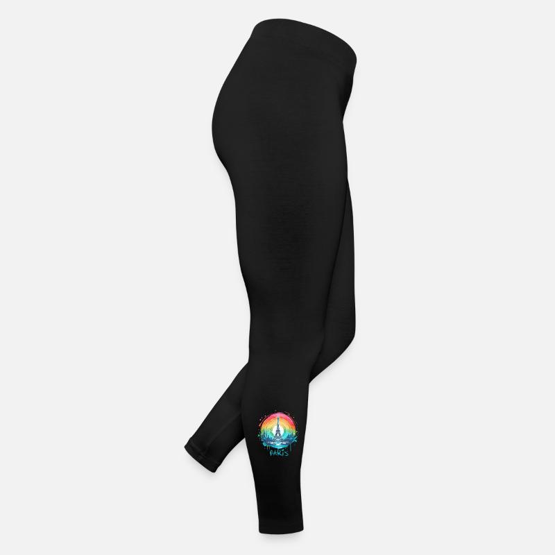 Pariser Eiffelturm mit Regenbogen-LGBT-Skyline Frauen Jersey Leggings