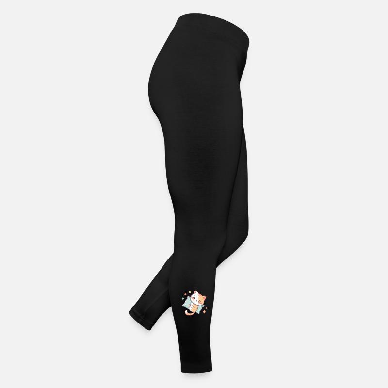 Cuddly Cat on Star Pillow Women’s Jersey Leggings