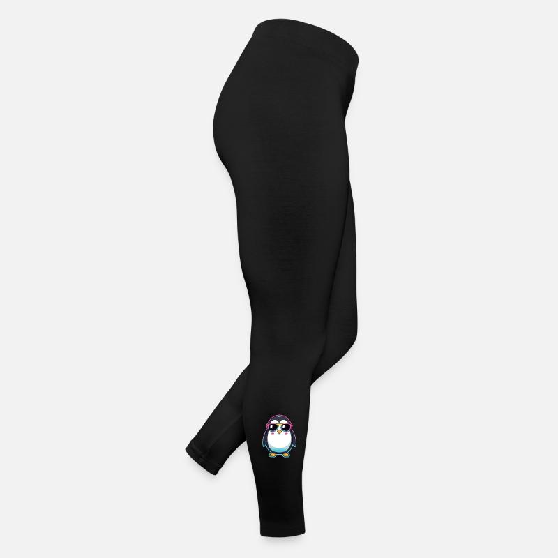 Schicker Pinguin mit Regenbogengläser Frauen Jersey Leggings