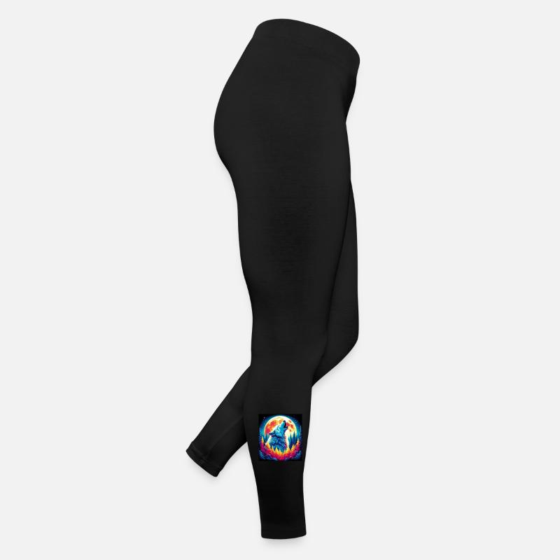 Wolf howls at the moon Women’s Jersey Leggings