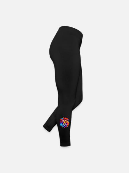 Colorful Lion - Women’s Jersey Leggings - black - Right