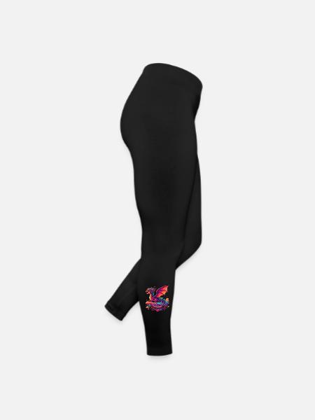Drache - Frauen Jersey Leggings - Schwarz - Rechts