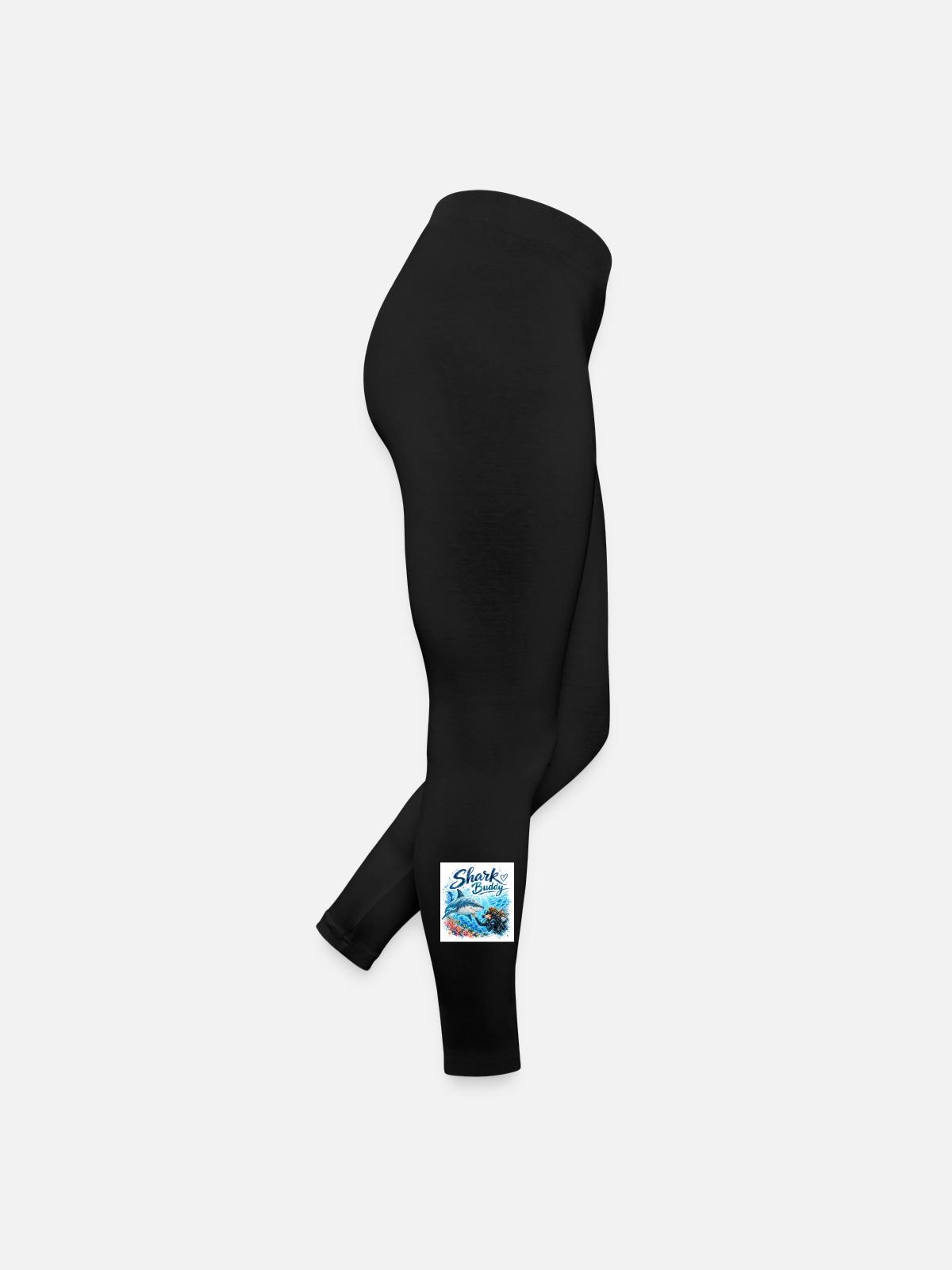 Shark Buddy Underwater Friend - Women’s Jersey Leggings - black - Right