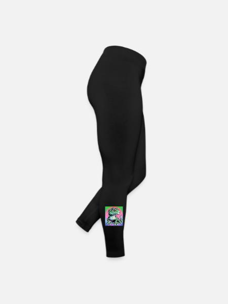 Gecko - Frauen Jersey Leggings - Schwarz - Rechts