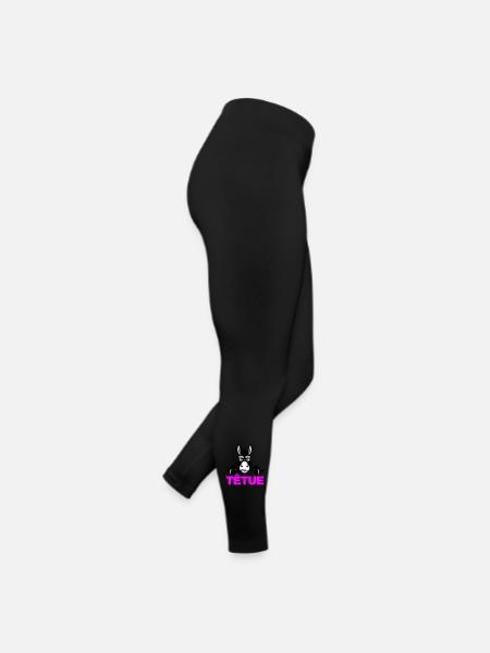 Hartnäckig - Frauen Jersey Leggings - Schwarz - Rechts