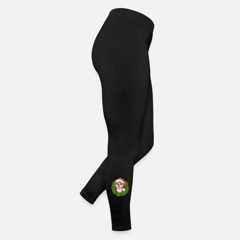 Conception de Noël de loutre mignonne pour les vacances Legging en jersey Femme