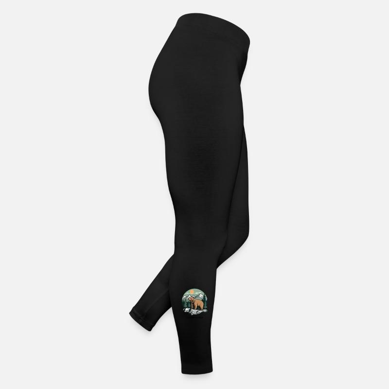 Bear in Mountain Landscape Logo Women’s Jersey Leggings