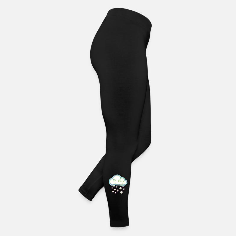 Pastel cloud and snow - Women’s Jersey Leggings - black