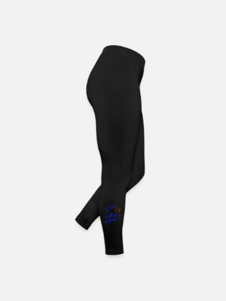 Lynn mit Herz und Kleeblatt - Frauen Jersey Leggings - Schwarz - Rechts