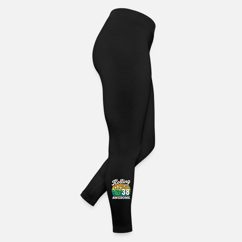 Bowling 38th Birthday Celebration Graphic Women’s Jersey Leggings