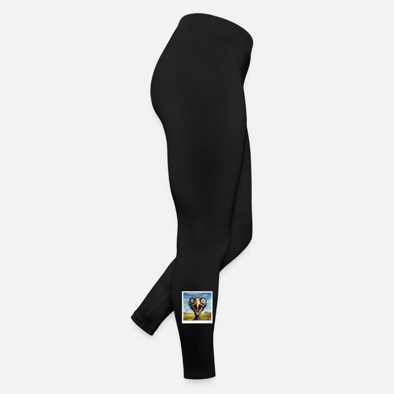 Visage d’autruche bizarre dans la savane Legging en jersey Femme
