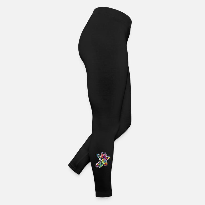 Farbige Giraffe Popart Frauen Jersey Leggings
