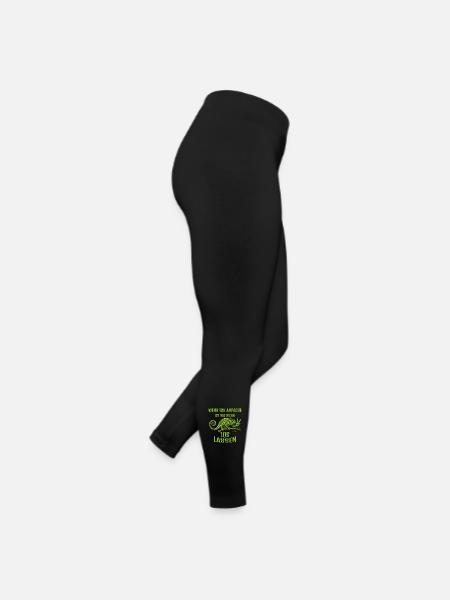 Wenn Ich Anpacke ist wie wenn zwei los lassen... - Frauen Jersey Leggings - Schwarz - Rechts