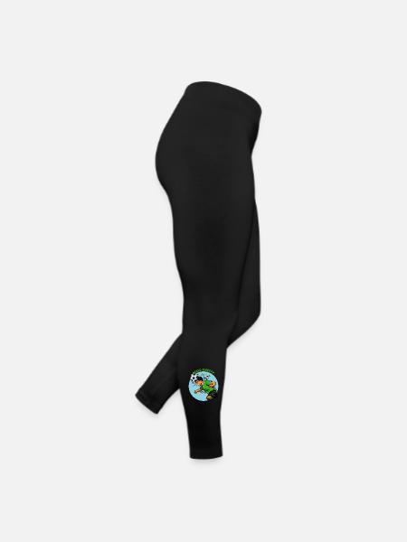 Kopfball Cartoon-Fußballheld - Frauen Jersey Leggings - Schwarz - Rechts