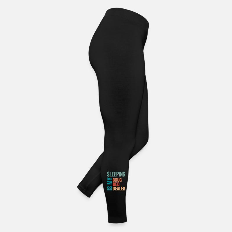 Funny Sleep Retro Typography - Women’s Jersey Leggings - black