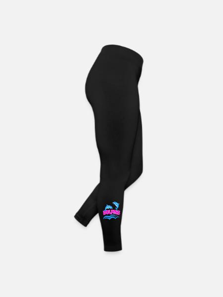 Delfin-Logo - Frauen Jersey Leggings - Schwarz - Rechts