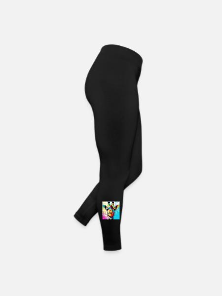 Girafe Pop Art - Legging en jersey Femme - noir - Droite