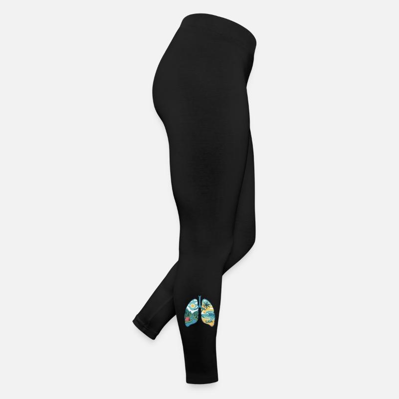 Lungs Nature Mountains Forest River Beach Sea Waves Women’s Jersey Leggings