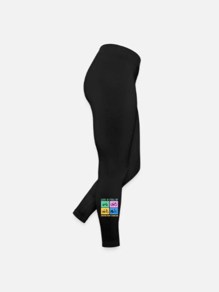 Fahrrad Life is full of improtant choices - Frauen Jersey Leggings - Schwarz - Rechts