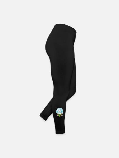 Boule à neige Père Noël avec cannes de bonbon - Legging en jersey Femme - noir - Droite