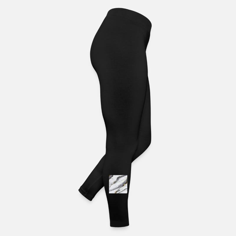 Marble White Gold Structure Women’s Jersey Leggings