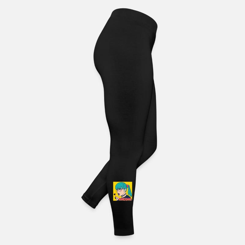 Héroïne pop art aux cheveux turquoise Legging en jersey Femme
