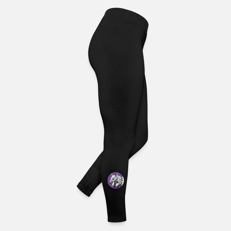Tapir silhouette in violet circle Women’s Jersey Leggings