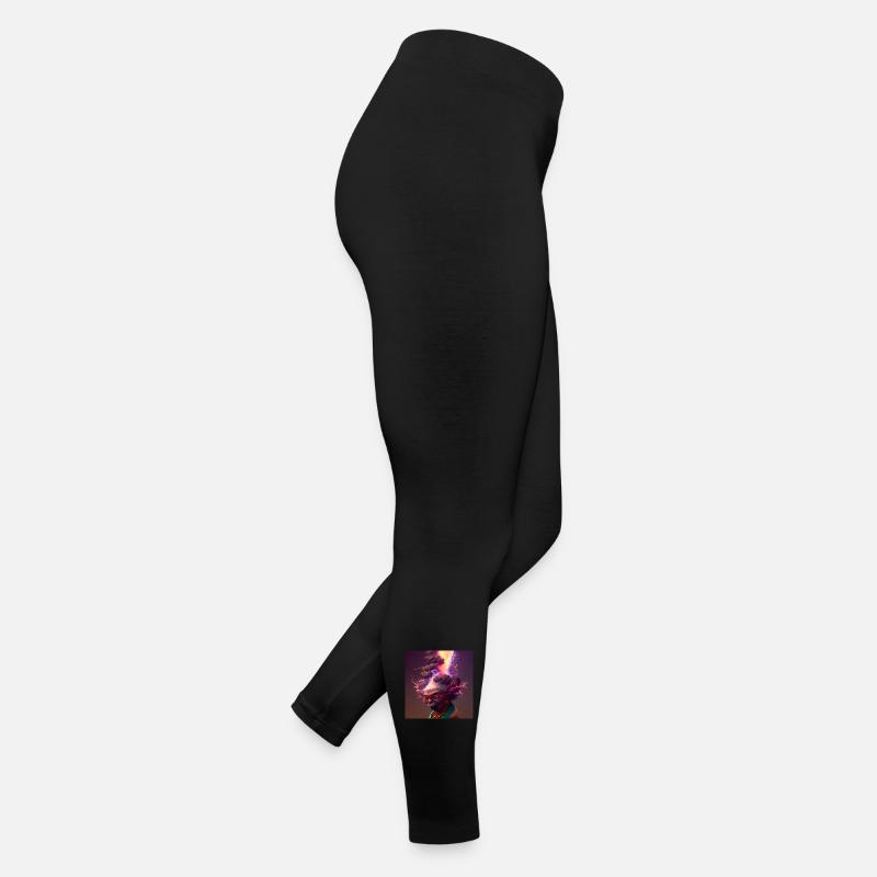 elektrik-Porträt 13 – Neonvulkanische Großmutter Frauen Jersey Leggings