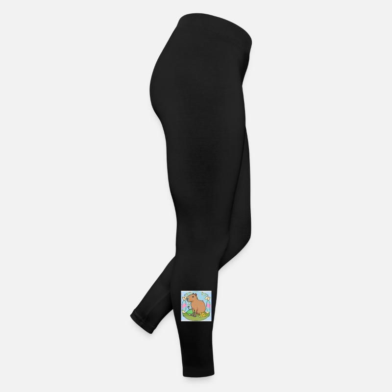 Easter capybara - Women’s Jersey Leggings - black