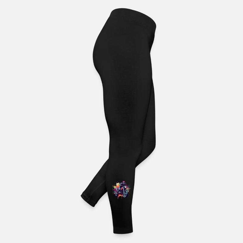 Moto avec tâche de couleur. Legging en jersey Femme
