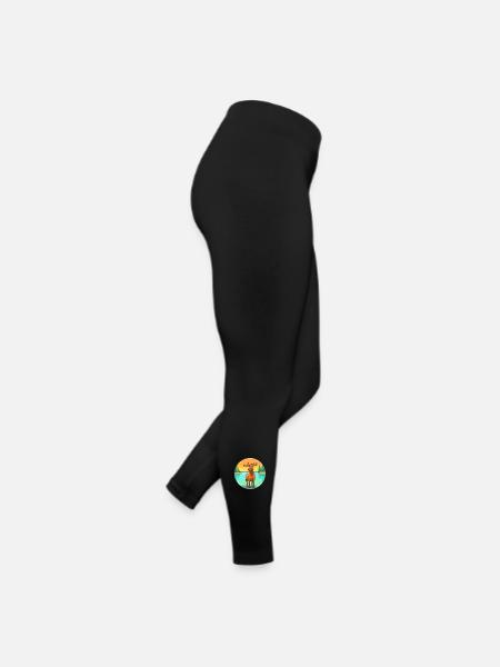 Elch Aquarell Cartoon Kawaii Clipart Tier - Frauen Jersey Leggings - Schwarz - Rechts