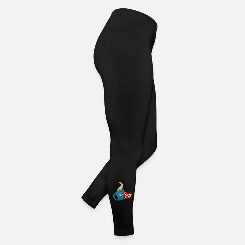Mug sticker with hot tea - Women’s Jersey Leggings - black