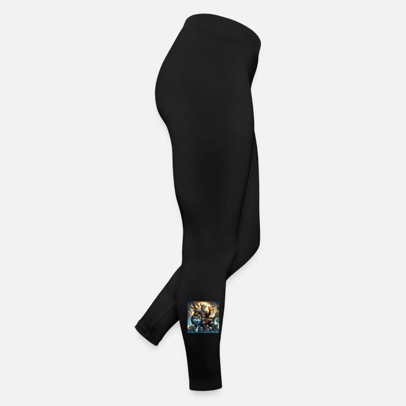 Wikinger mit Wolf Frauen Jersey Leggings