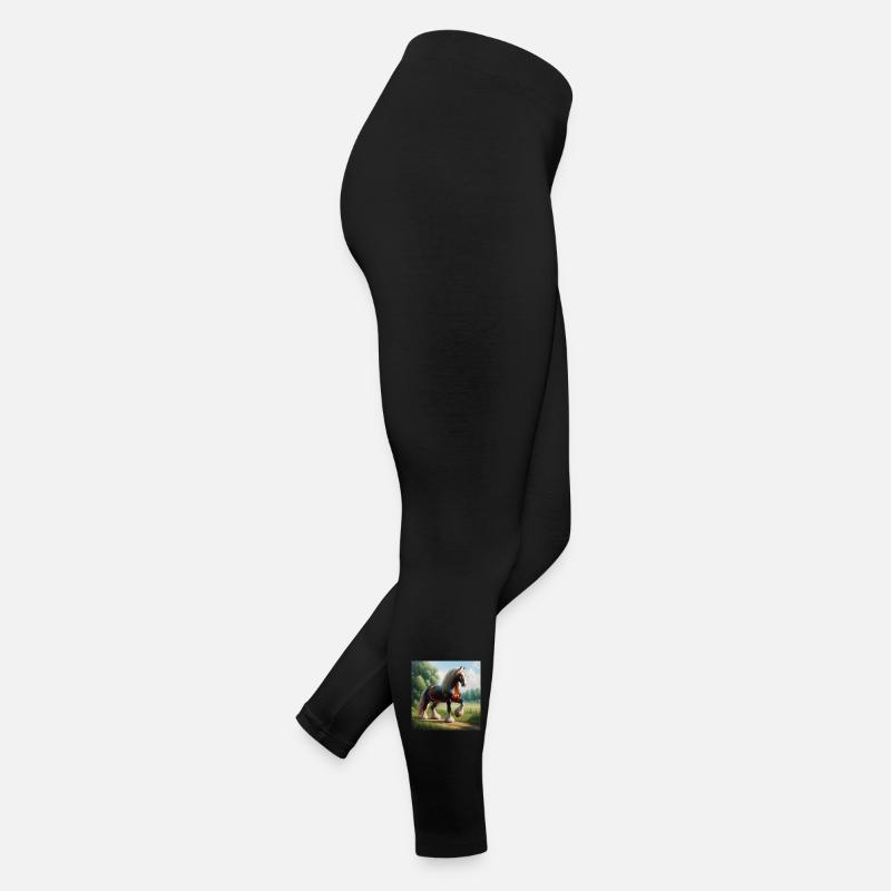 Aquarelle Cheval Percheron Legging en jersey Femme