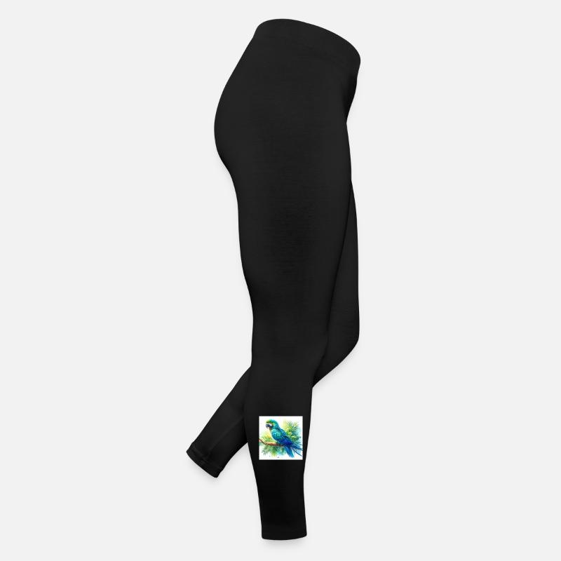 Watercolor Blue Macaw Women’s Jersey Leggings