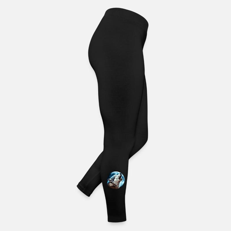 Wolf howls at the full moon Women’s Jersey Leggings