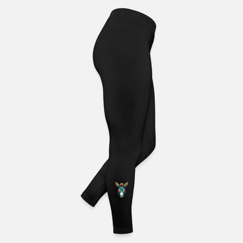 âne mignon kawaii dessin animé clipart visage d’animal Legging en jersey Femme