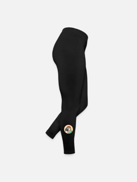 Perroquet Kawaii Dessin animé Personnage Animal Animal Visage - Legging en jersey Femme - noir - Droite