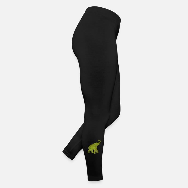 Yoga Éléphant Vert Motif Médiatation Inde om Legging en jersey Femme