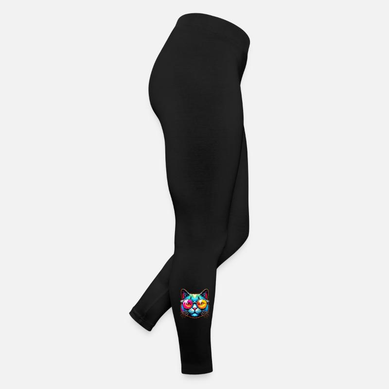 Chat avec des lunettes de soleil Legging en jersey Femme