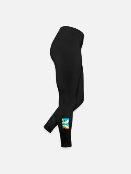 République dominicaine Carte d’affiche de voyage dans les Caraïbes - Legging en jersey Femme - noir - Droite